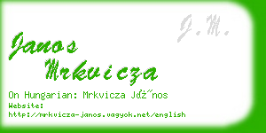 janos mrkvicza business card